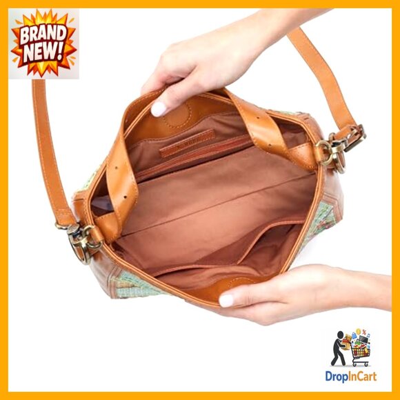 Leather Crossbody Bag Hobo Style Chic Minimal Adjustable Strap Multiple Pockets